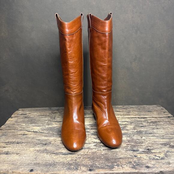 Loeffler Randall Tall Leather Riding Boots Brown Women’s 6B Made in Italy - Picture 5 of 16